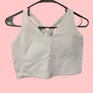 all in motion Light Gray Ribbed Crisscross Back Sports Bra